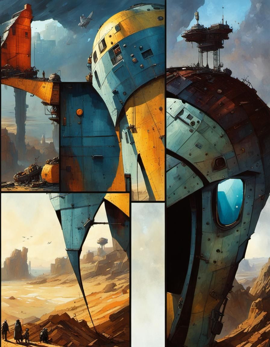 Hyperrealistic Dieselpunk Scene