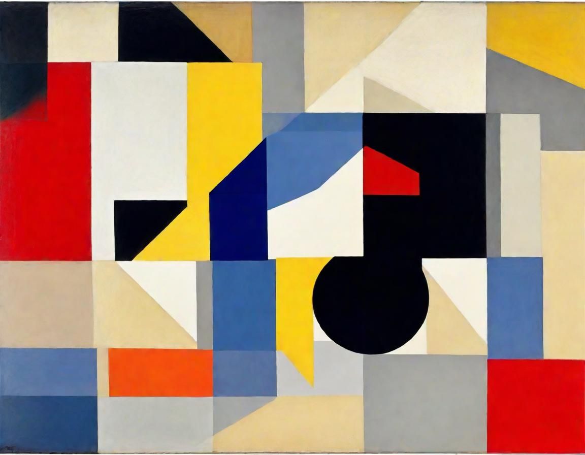 Geometric Abstract Painting in Concrete Art Style