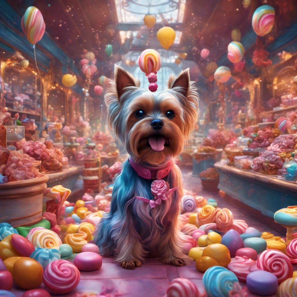 Yorkshire Terrier in Fantastical Candyland Art