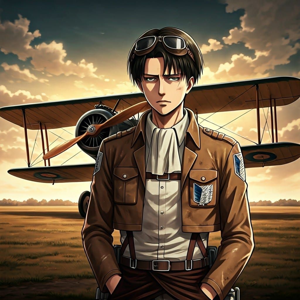 Levi Ackerman as WW1 Pilot in Gritty Realism