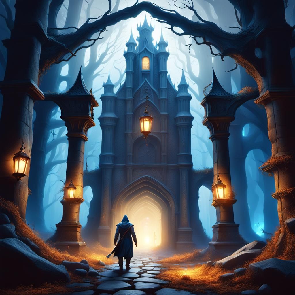 Haunted Tunnel in Dark Fantasy Style