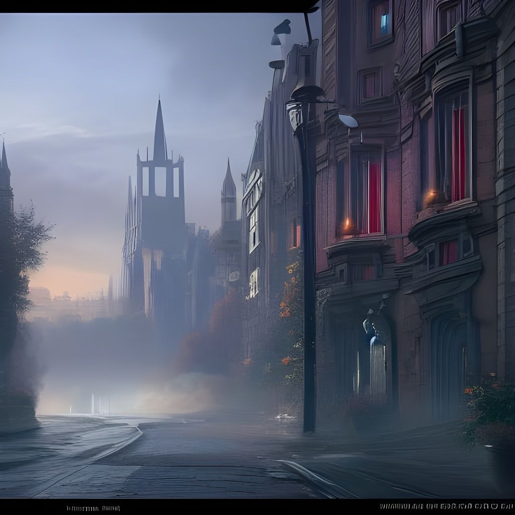 Fantastical Old Nottingham City in Detailed Matte Painting