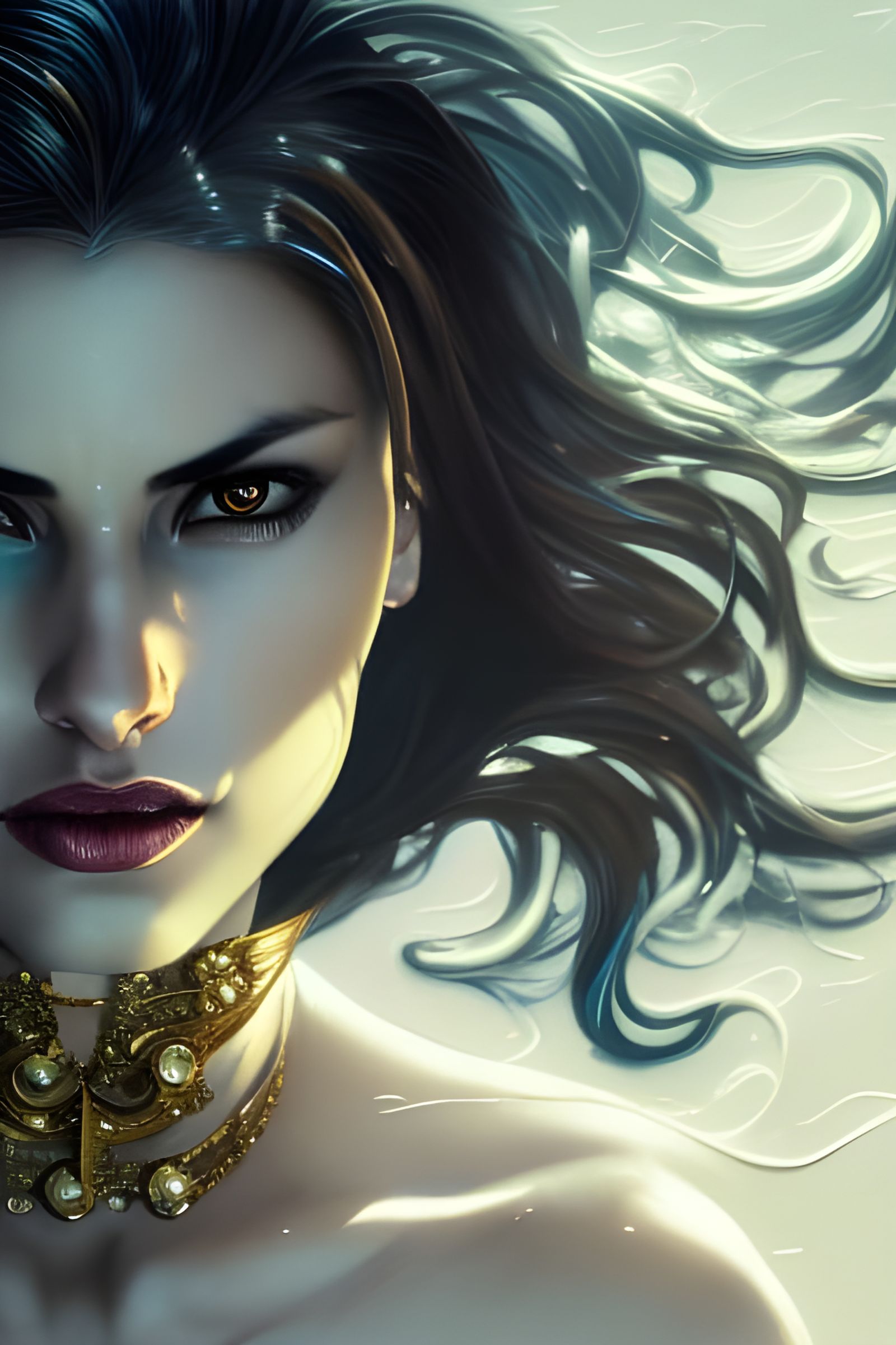 Selene Portrait in Art Nouveau Style