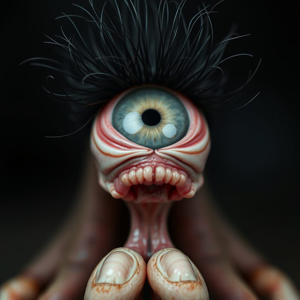 Disturbing Surrealist Portrait in Hyperdetailed Style