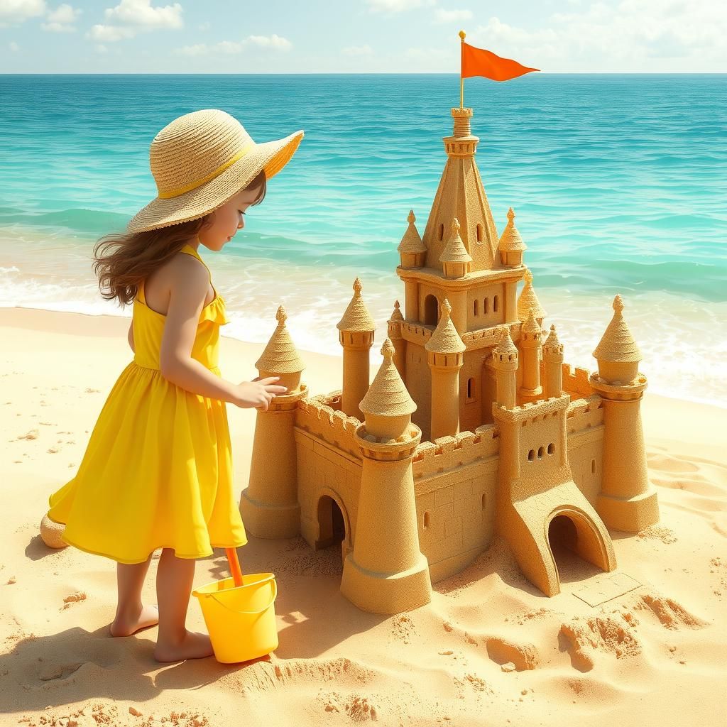 Majestic Sandcastle on a Sunny Beach