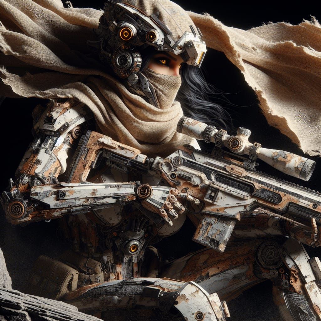 Cyberpunk Goddess of the Desert in Futuristic Armor