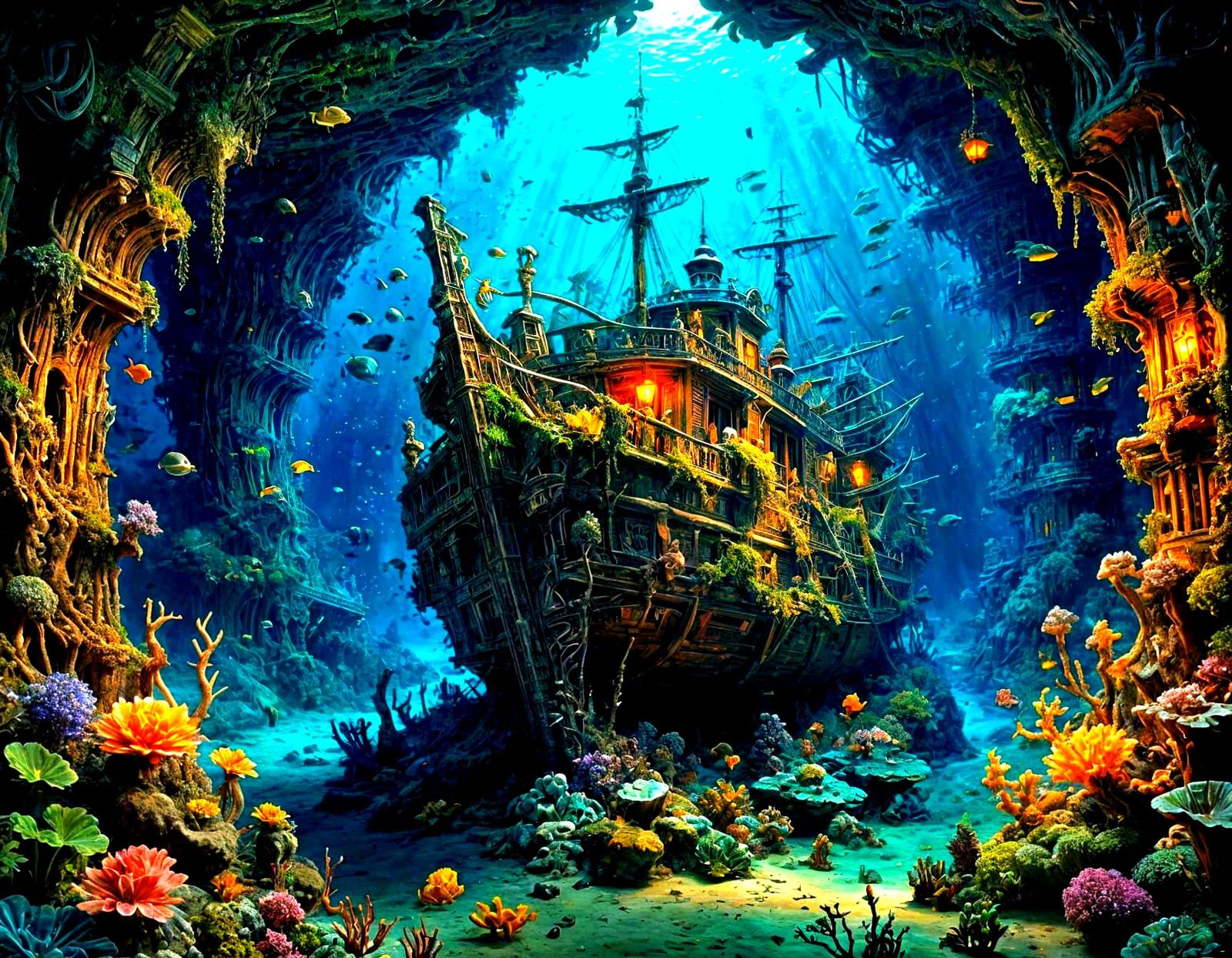 Sunken Pirate Ship Transformed into Gothic Shrine