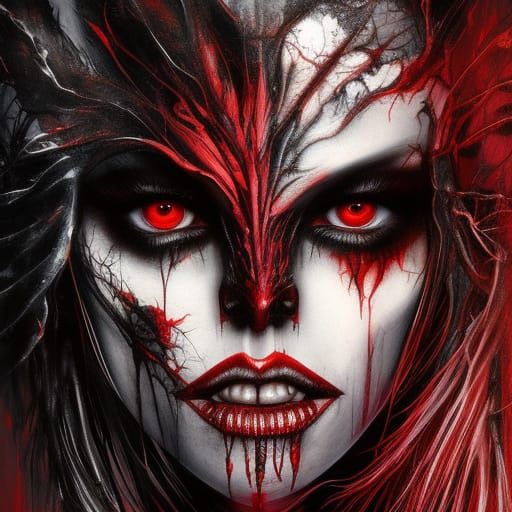 Demonic Elf Princess in Gothic Horror Style