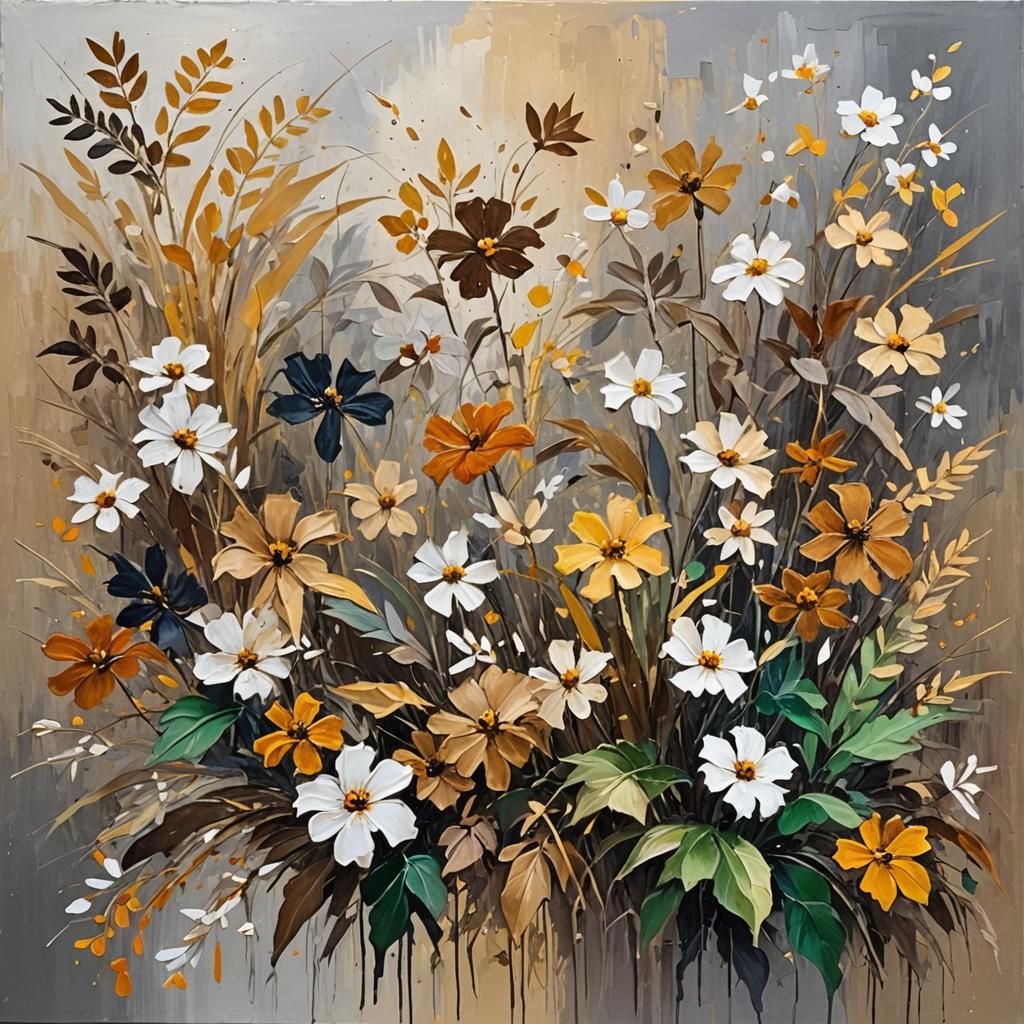 Botanical Abstract in Neo-Impressionist Style