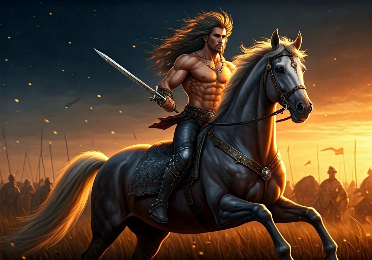 Centaur on Battlefield with Golden Stars