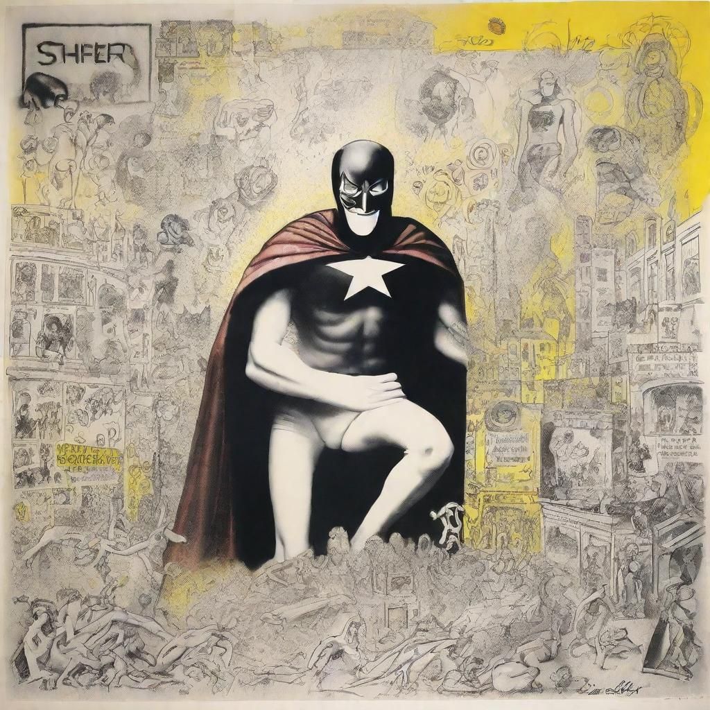 Abstract Superhero in Surreal Pop Art Style