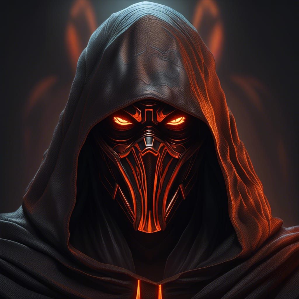Dark Sith Warrior Portrait in Hyperrealistic Style