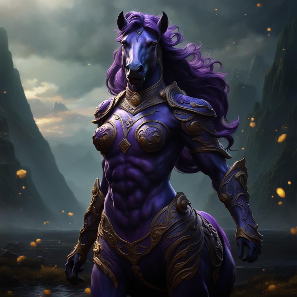 Mythological Centaur Woman in Dark Fantasy Style