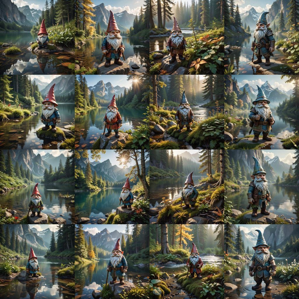 Enchanted Gnome Amidst Majestic Landscapes
