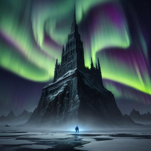 Northern lights over north Pole