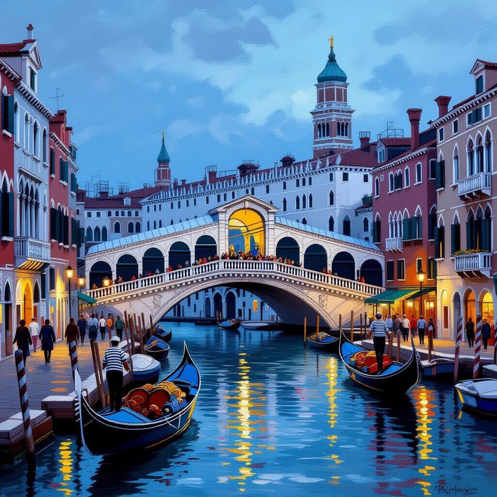 Surreal Venice with Giant Clam, Canaletto Style