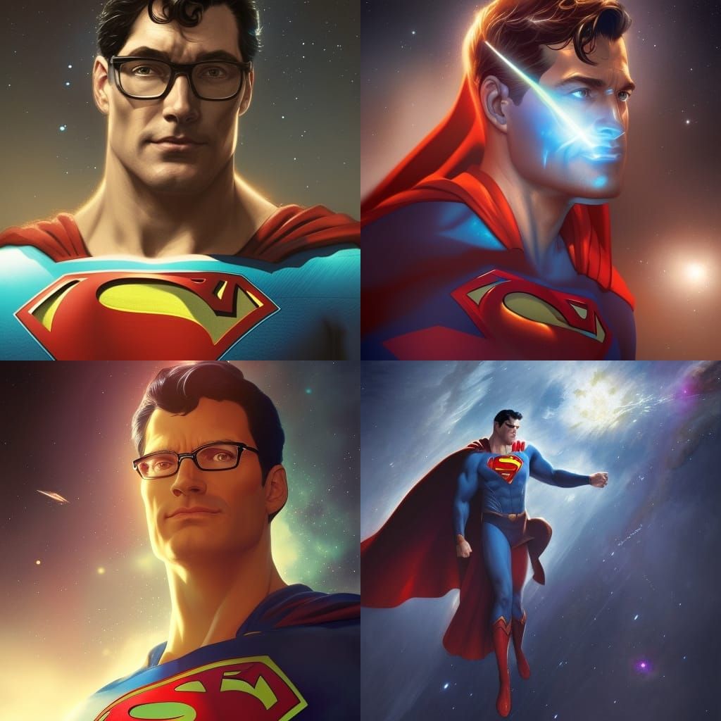 Superman in Space: Hyperdetailed Concept Art Portrait