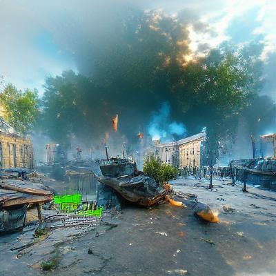 Ukraine City Attack: 3D Rendered Concept Art