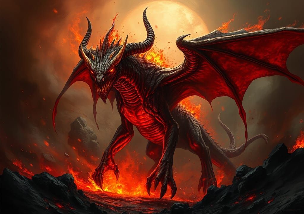 Fiery Hellion in Dark Fantasy Style