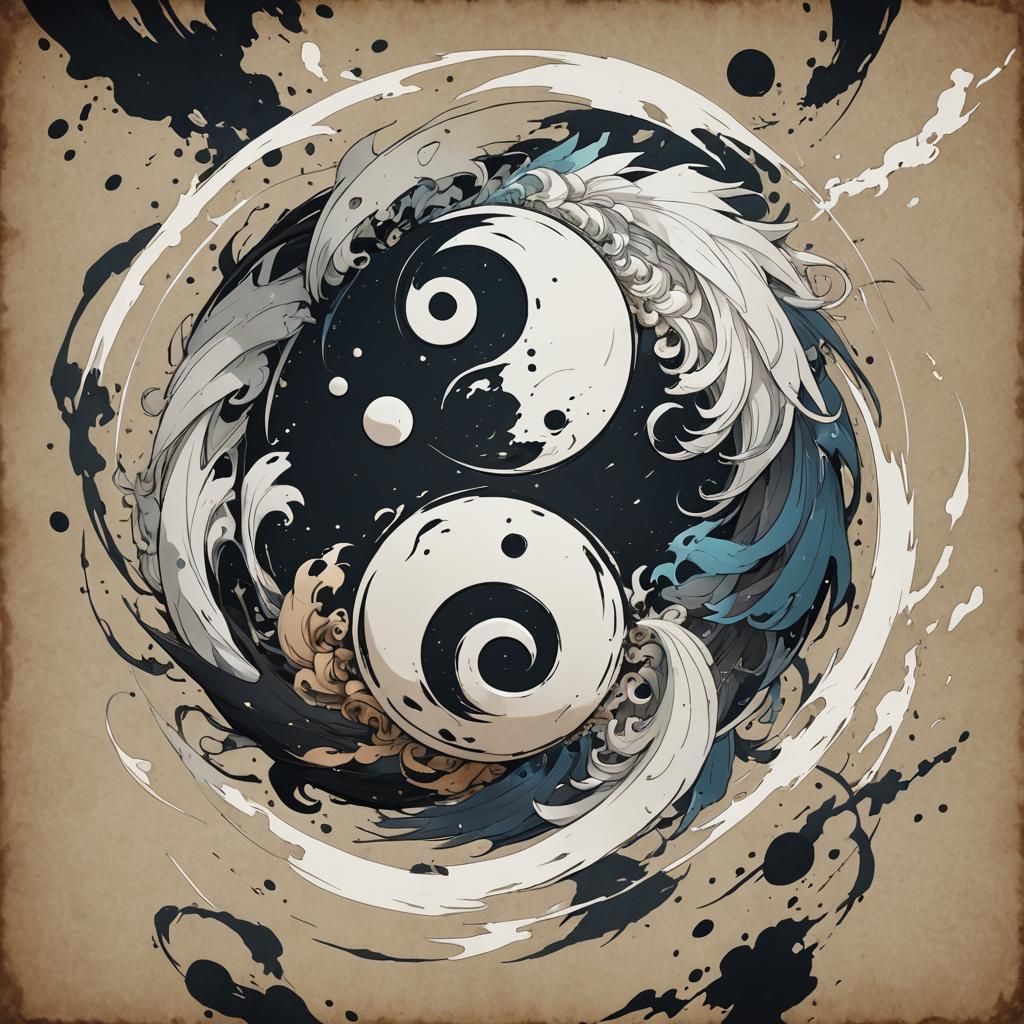Yin Yang in Anime Style