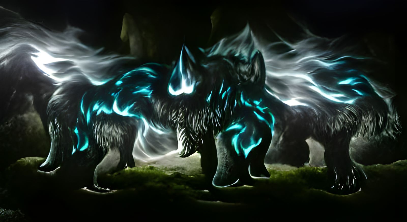 Elemental Wolf Unleashes Dark Energy