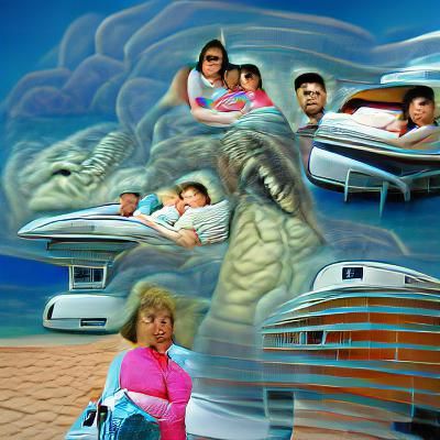 Dystopian Future Cityscape with Flying Vehicles