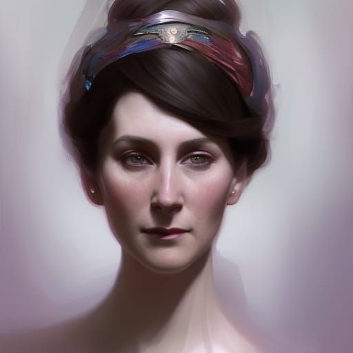 Mary Crawley Portrait in Art Nouveau Style