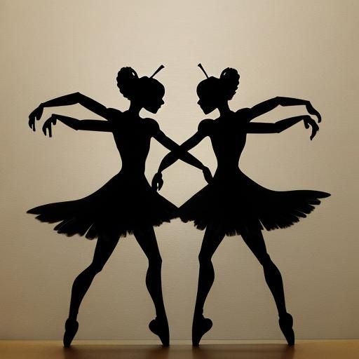 Silhouette Art of Praying Mantis Ballet Dancers