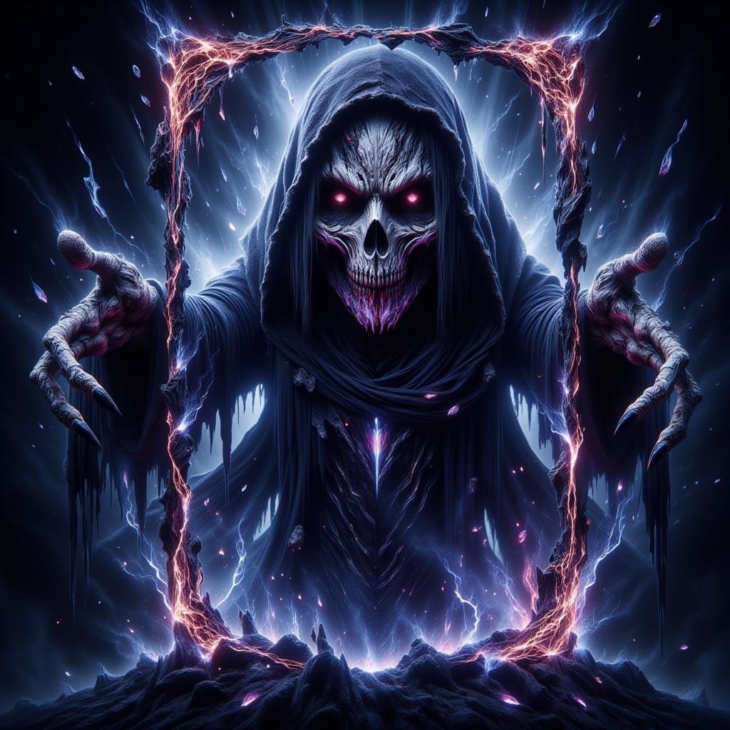 Grim Reaper Emerges from Magical Card