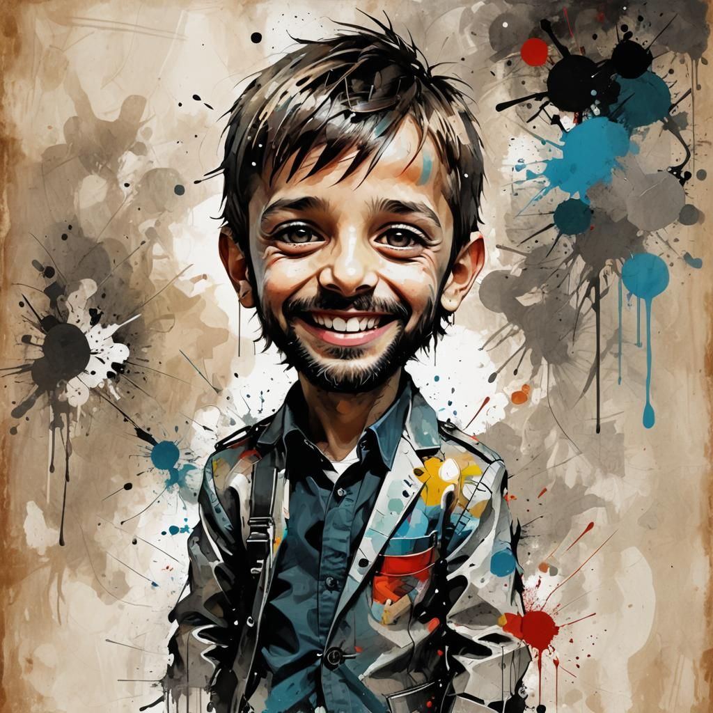 Chibi Ringo Starr in Comic Expressionism Style