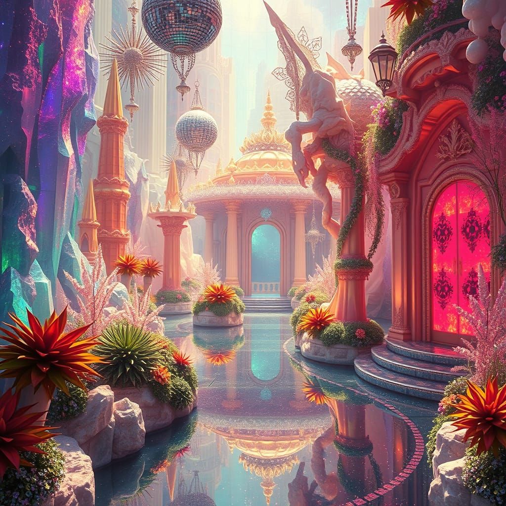 Glimmering Crystal Realm in Cinematic Style