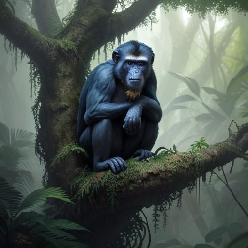 Mystical Jungle Monkey in Fantasy Concept Art