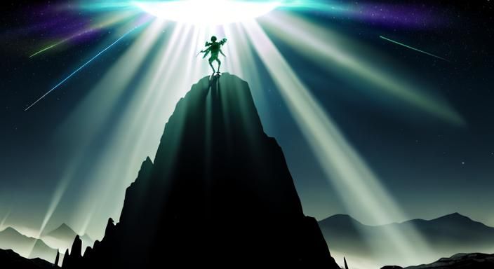 Mythical Alien Abduction with Ray of Light