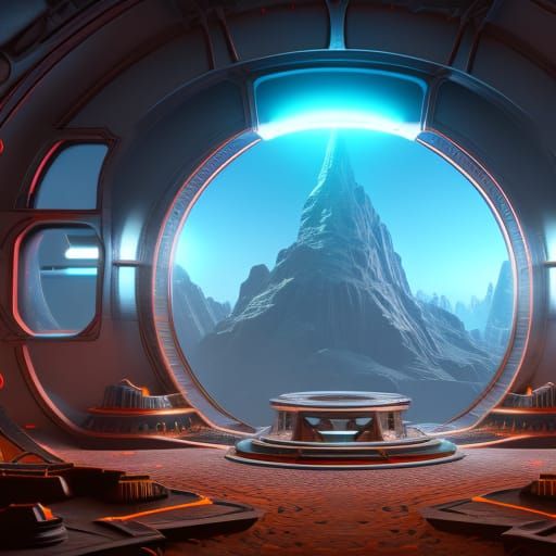 Detailed Matte Painting of Quantum Fusion Dimensions