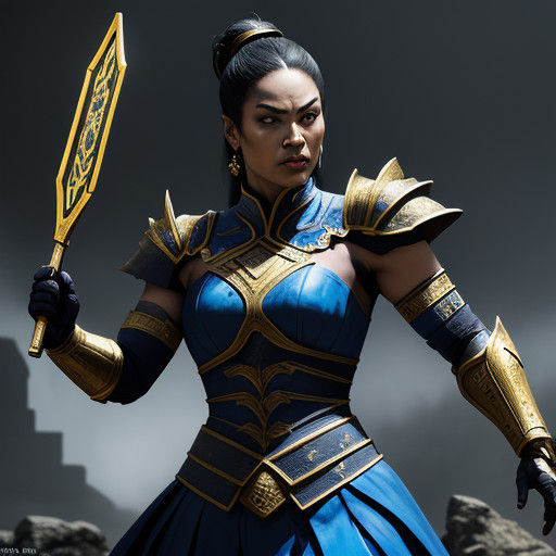 Regal Warrior Ready for Battle in Mortal Kombat Arena