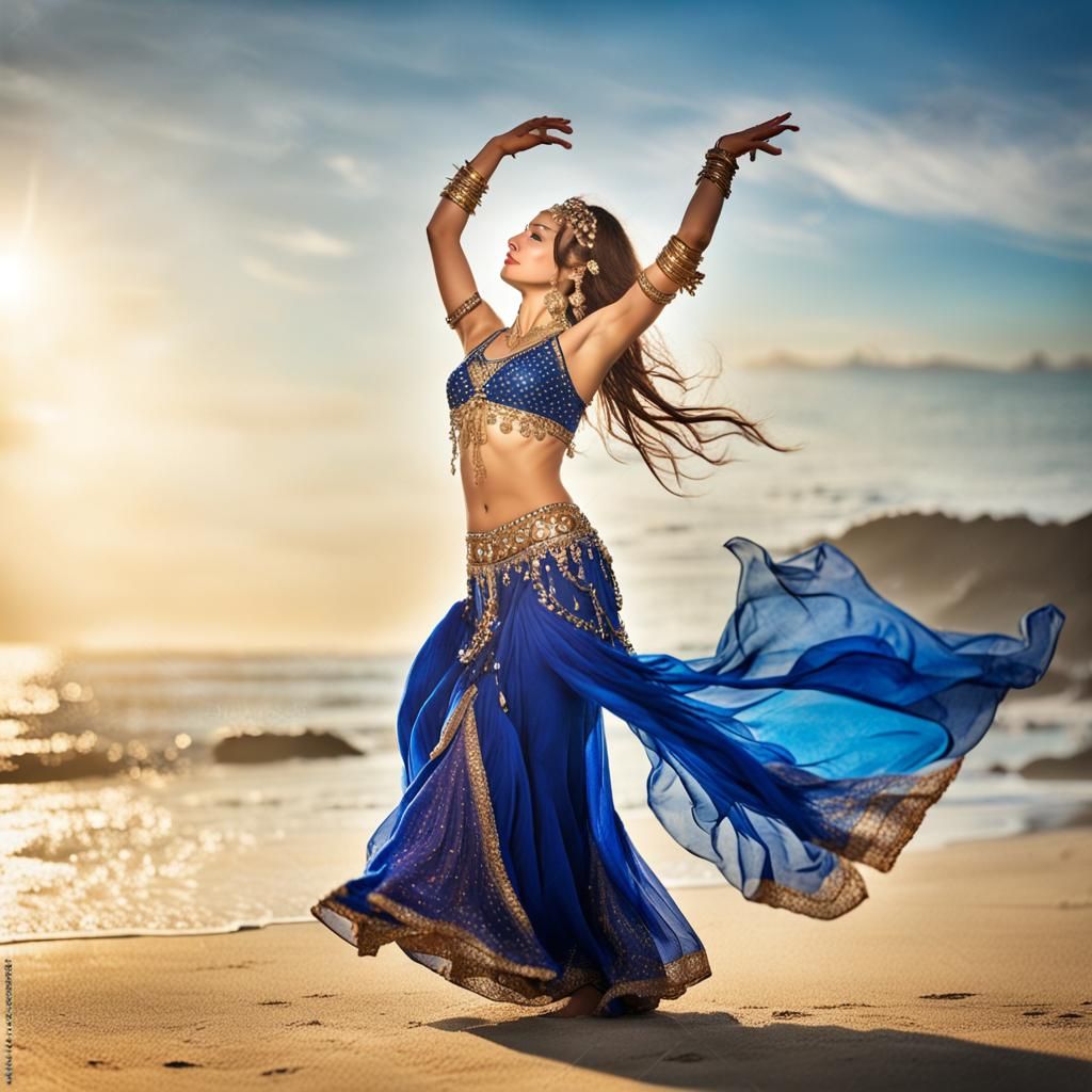 Young Belly Dancer on the Beach