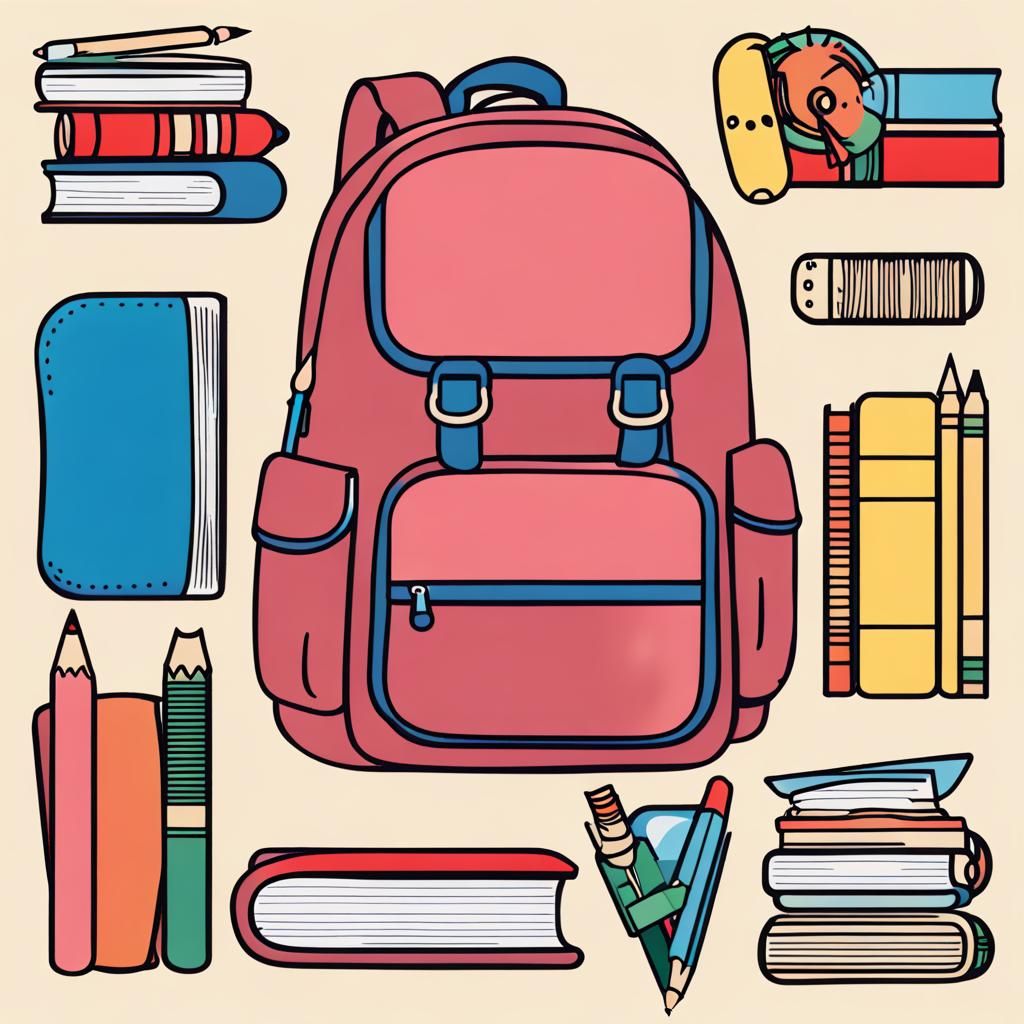Essential School Supplies: Bag, Books, and Stationery