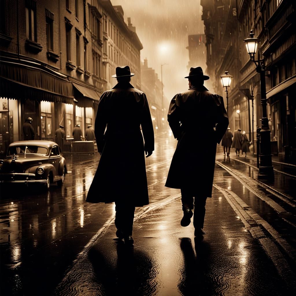 Film Noir Rain in Sepia v4