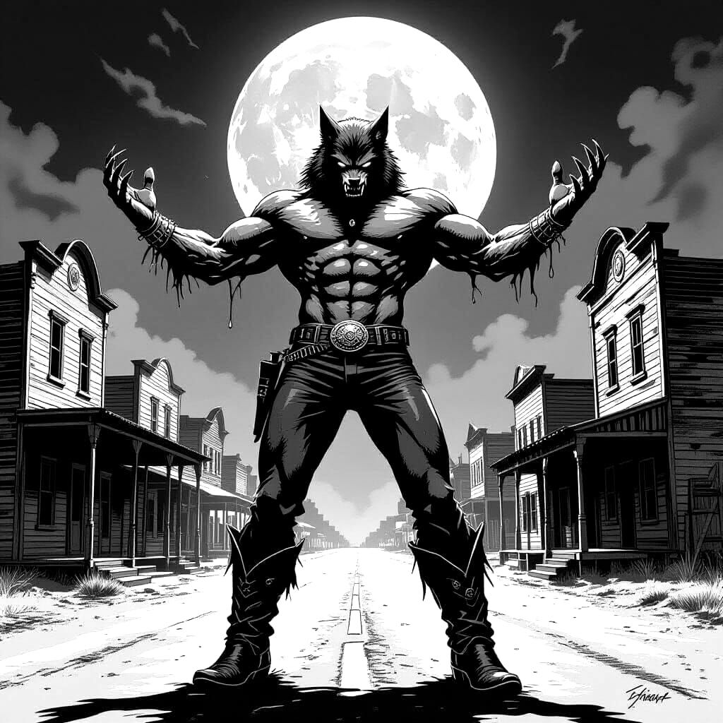 Werewolf Transformation in Abandoned Old West Town