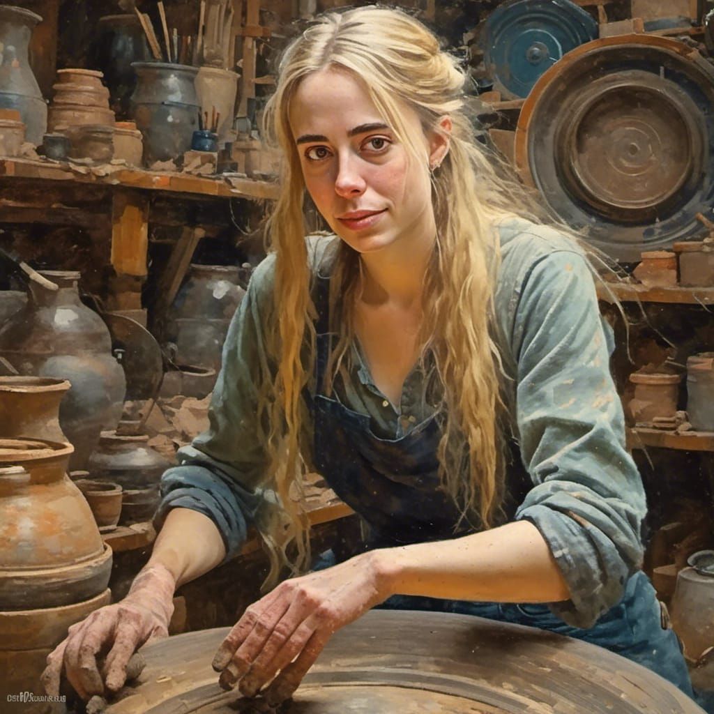 Transgender Potter in Studio with Wonky Clay