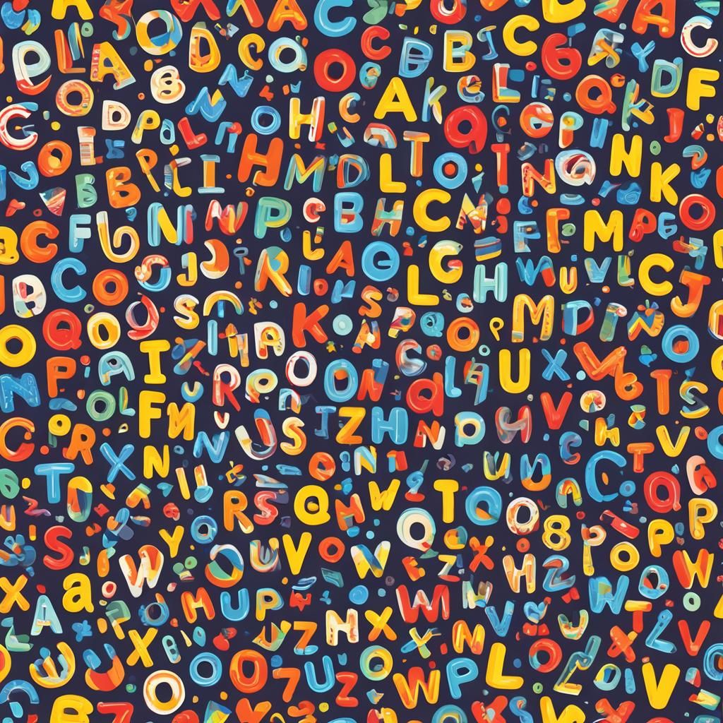 Colorful Alphabet Letters in Abstract Art