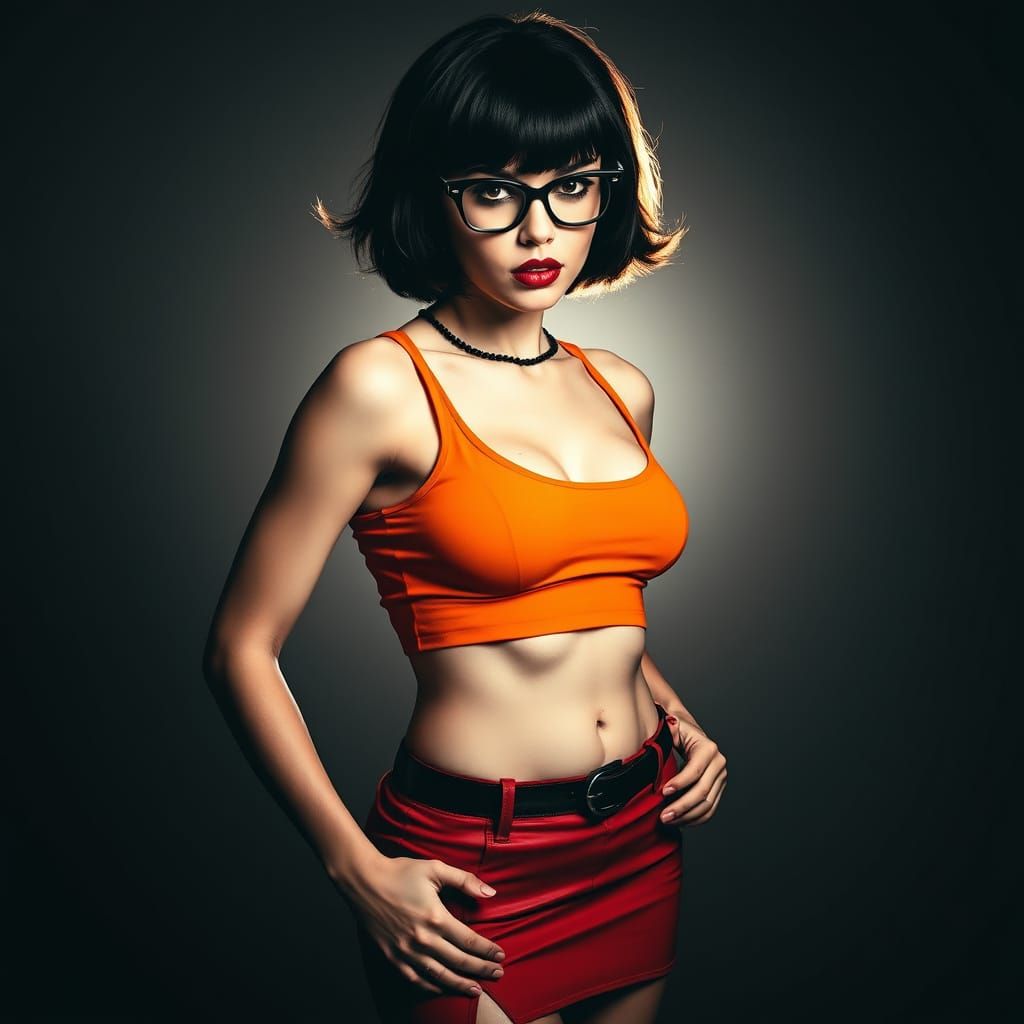 Gothic Velma Dinkley in Dark, Moody Portrait