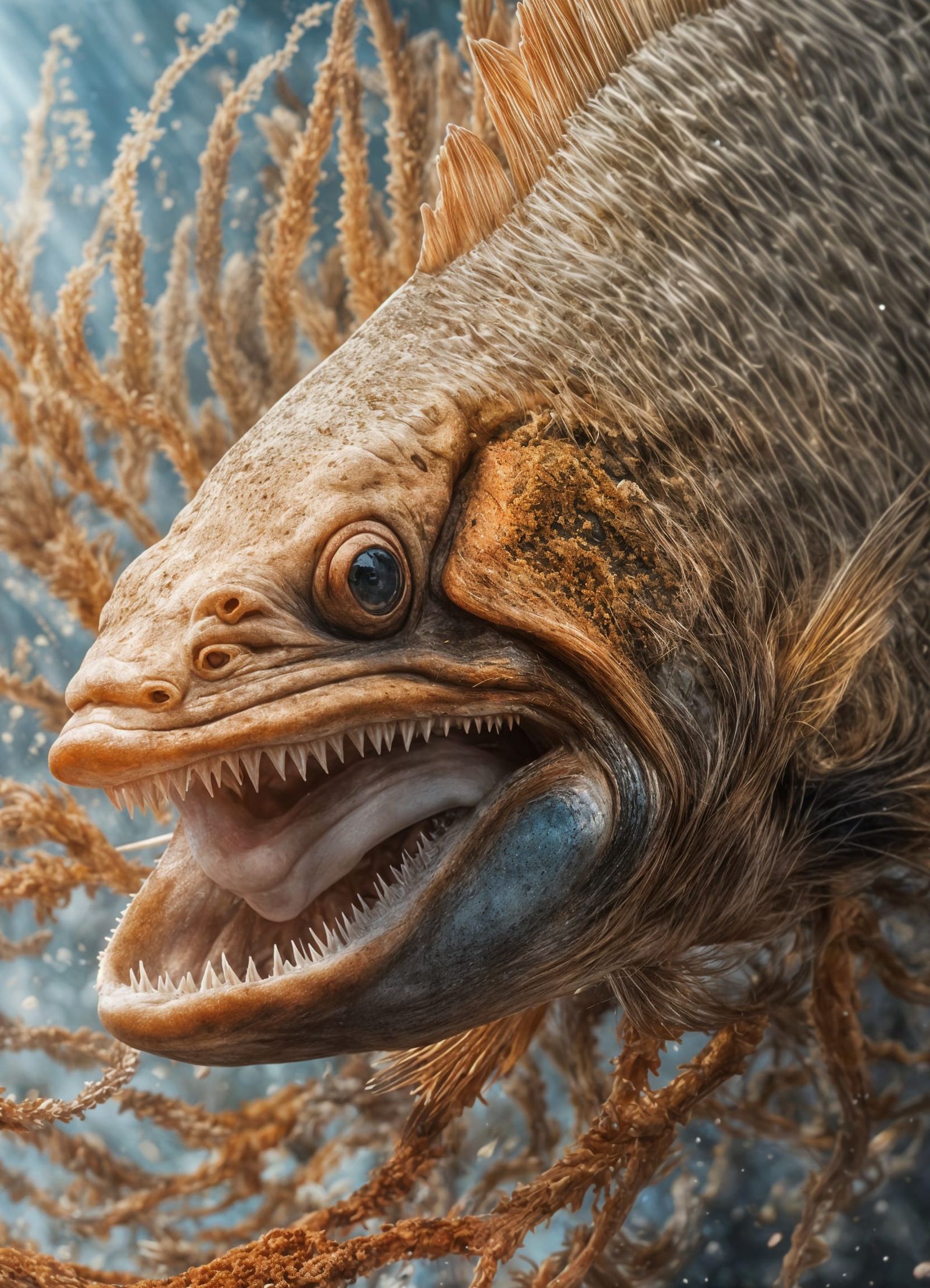 Hyperrealistic Ornate Painting with Magical Particles