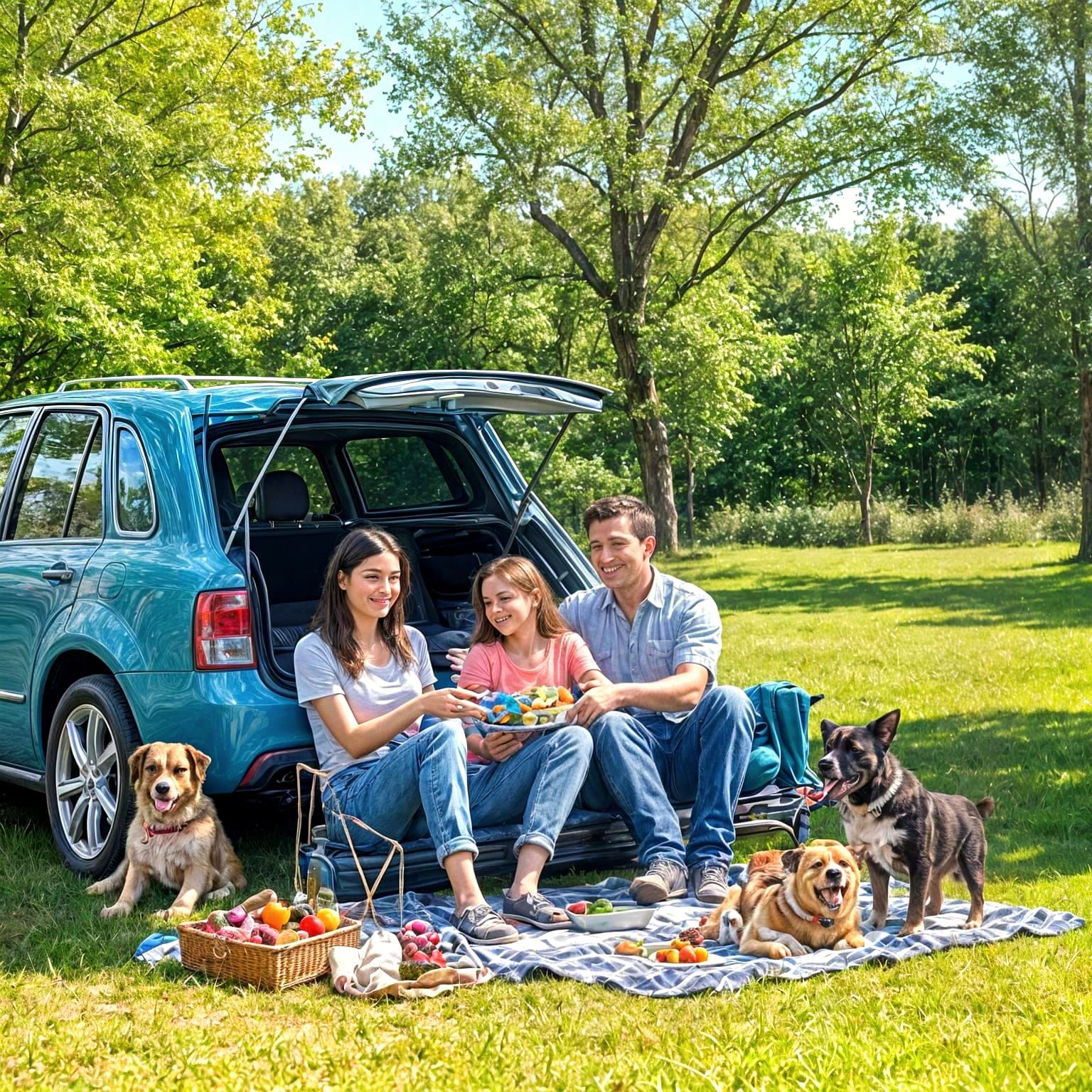 Joyful Family Picnic Scene in Perfect Photorealism