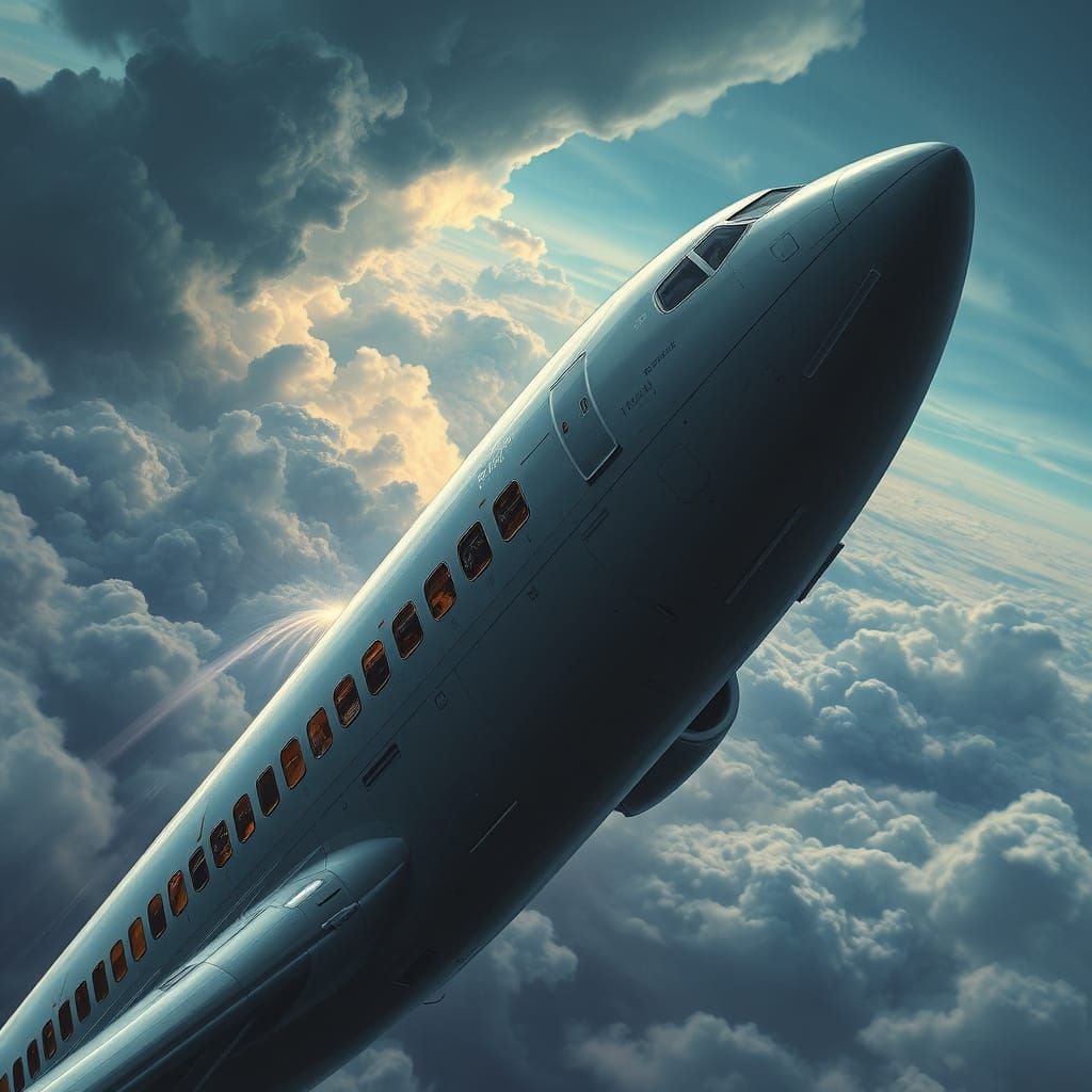 Distressed Airliner in Flight: Dystopian Realism