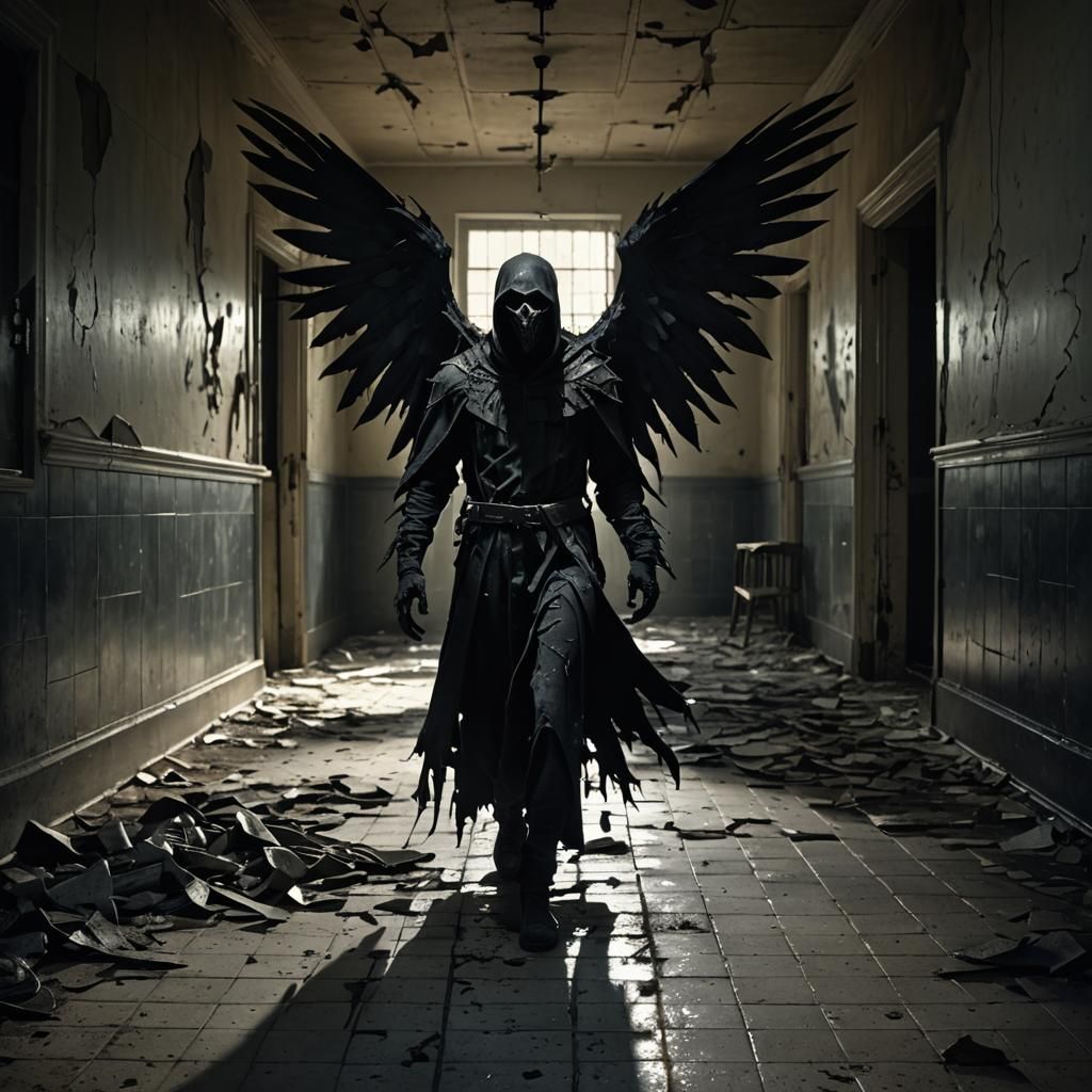 Harbinger of Shadows in Abandoned Asylum
