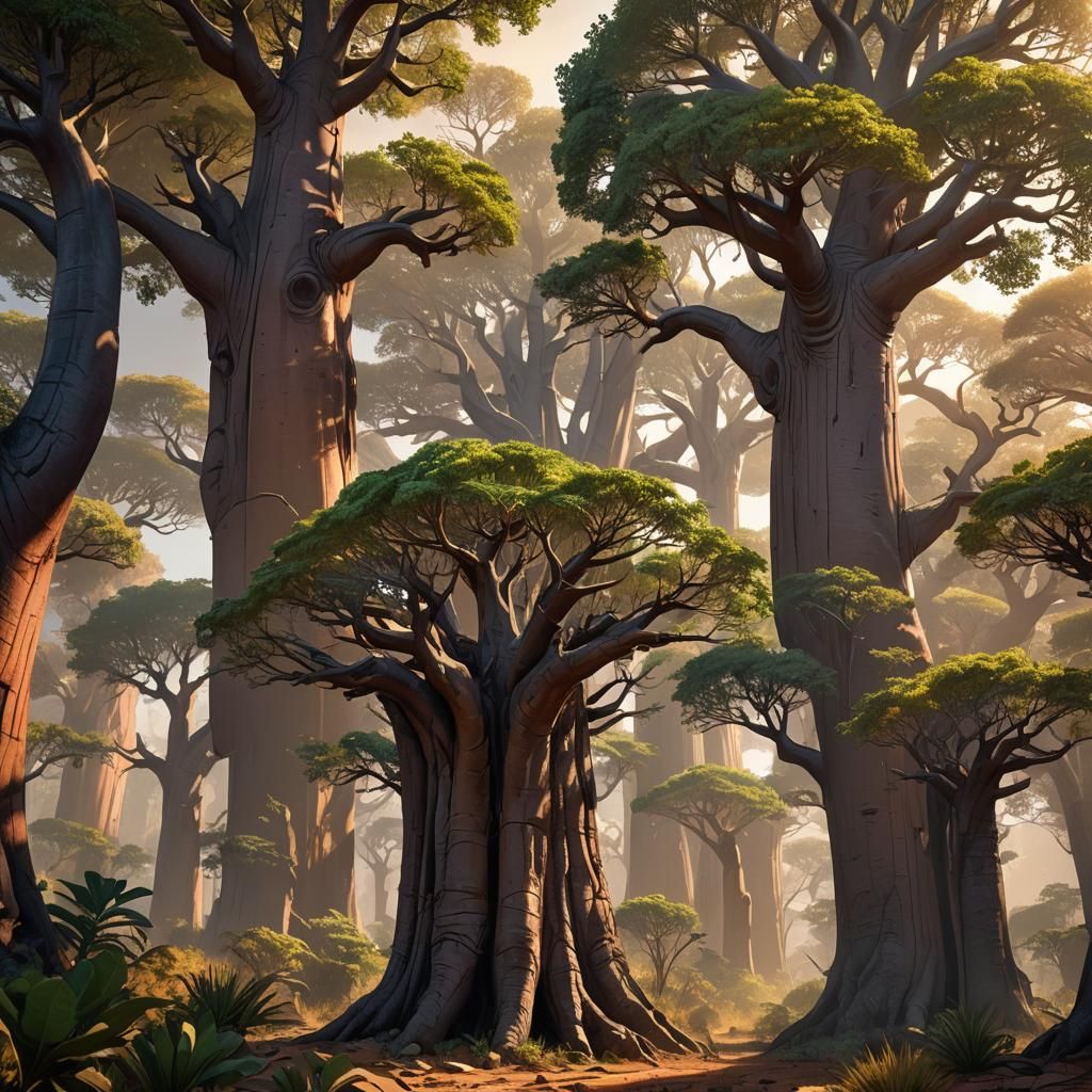 Baobabs Emerge: Hyper-Realistic Concept Art