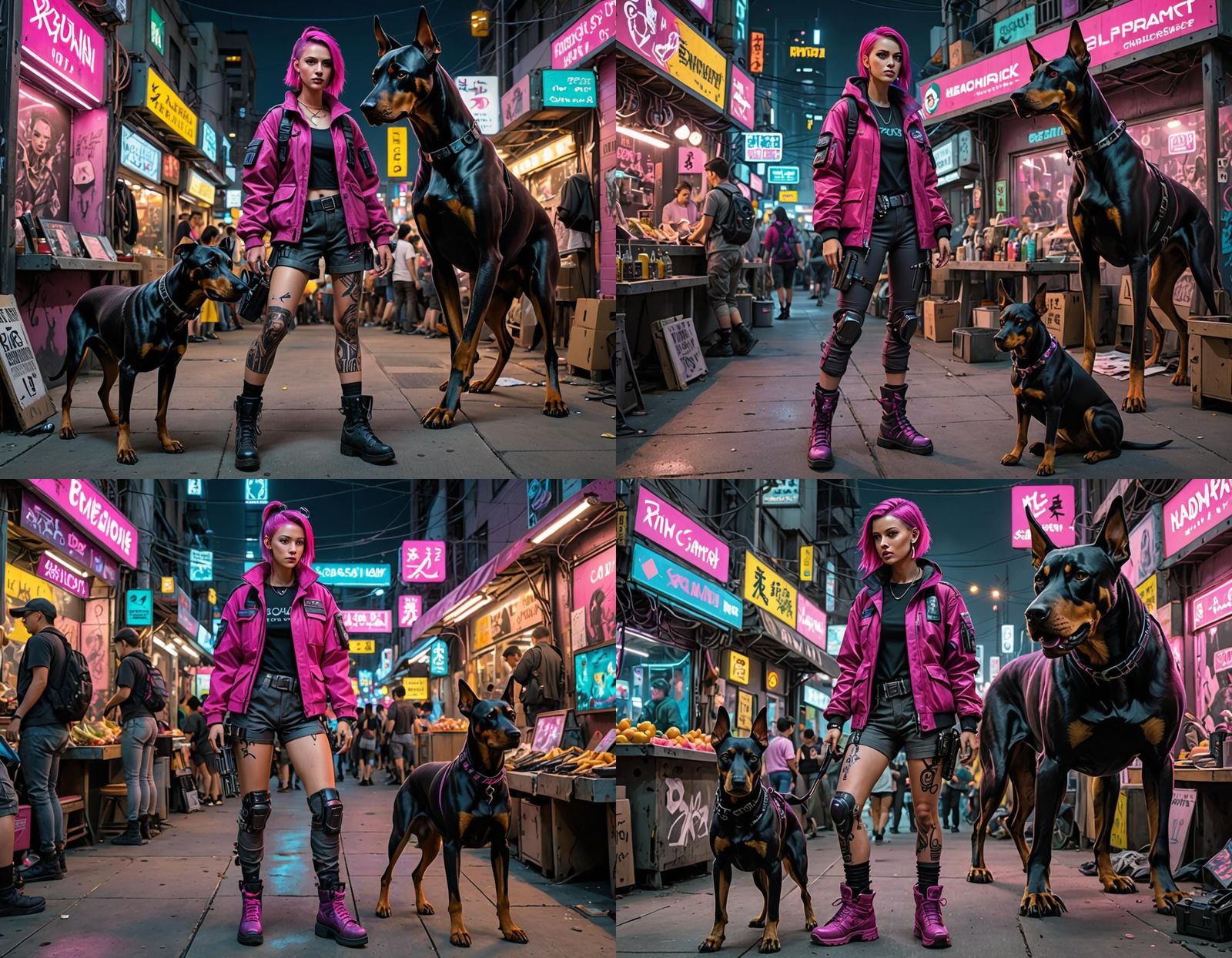 A girl and her Doberman