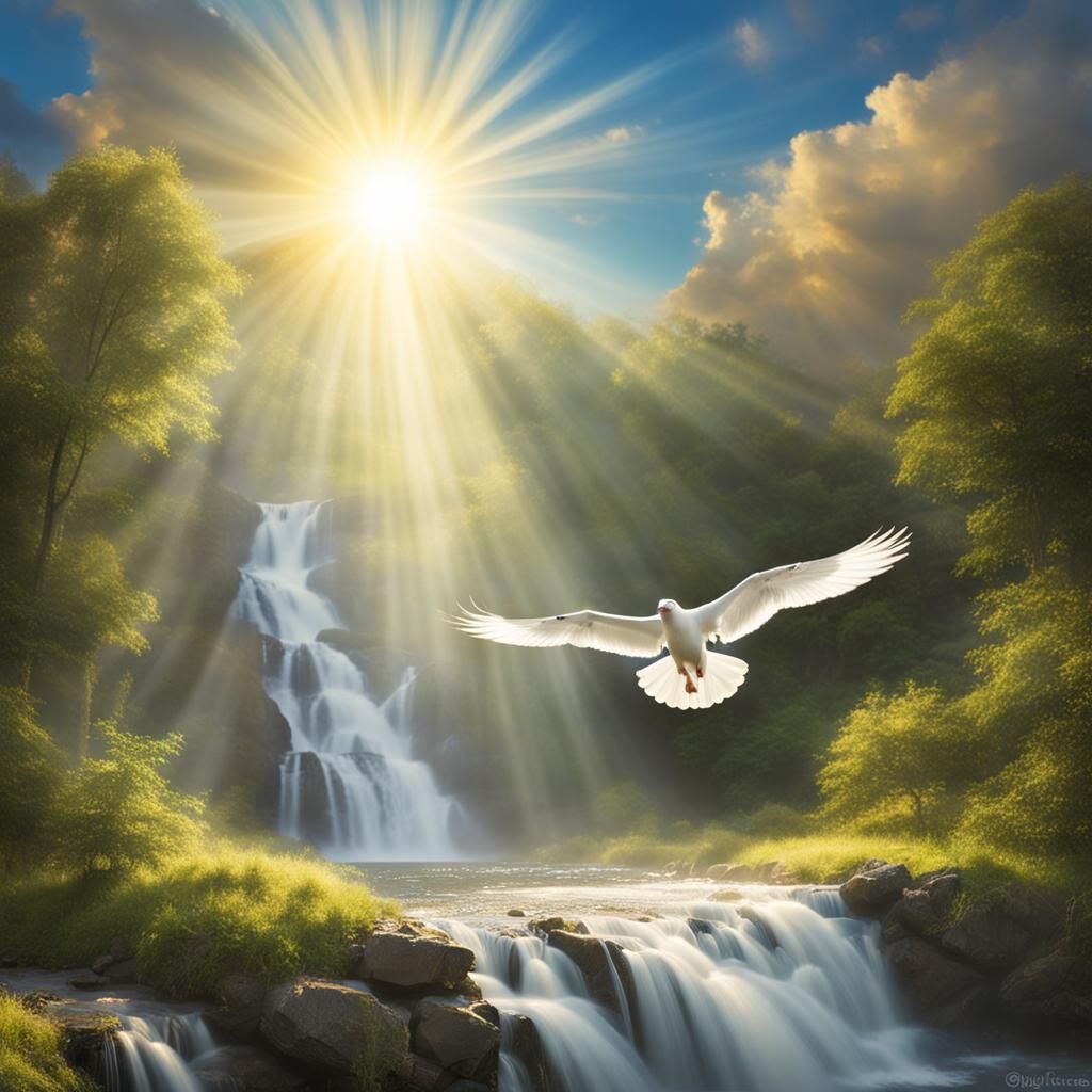 Dove of Holy Spirit Descends in Divine Light