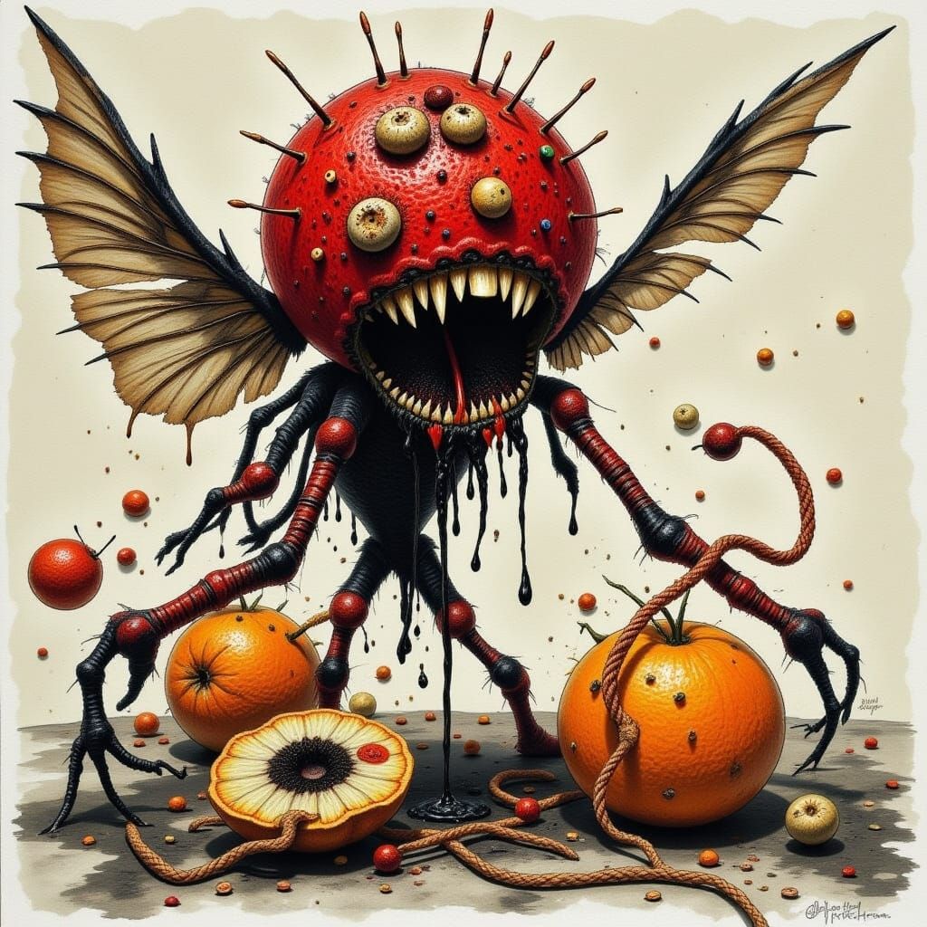 Yarn Monsters and Blood Orange: AI Art